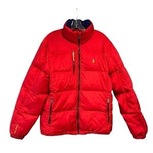 Polo Ralph Lauren Men’s Quilted Down Fill RL 250 Puffer Coat Red Size US Medium